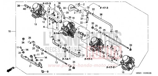 CARBURETOR (ASSY.) (2) CB600F5 de 2005